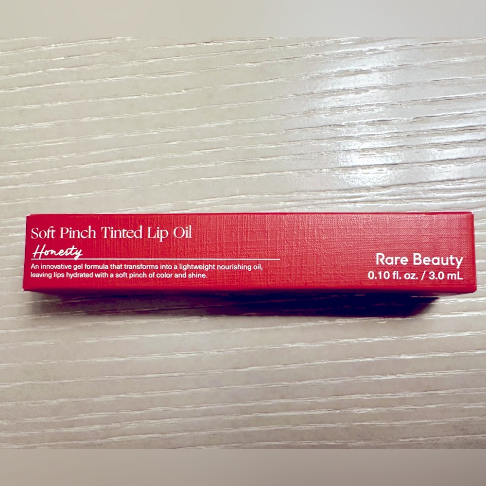 New Rare Beauty soft pinch tinted lip oil in honesty shade